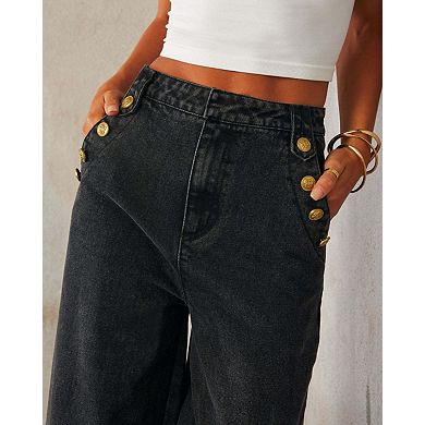 Women's Wide-Leg Denim Pants Fashionable Relaxed Jeans
