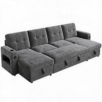 Modular Sofa with Storage, Sleeper Sofa Bed Sectional Cloud Couch for Living Room