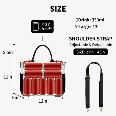 Insulated Women's Lunch Bag, Wide-Opening Leakproof Cooler with Adjustable Shoulder Strap