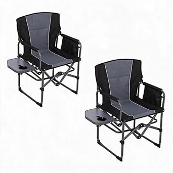 Portable Folding Camping Director Chair, Outdoor Lawn Chair with 400 lbs Capacity, for Camping