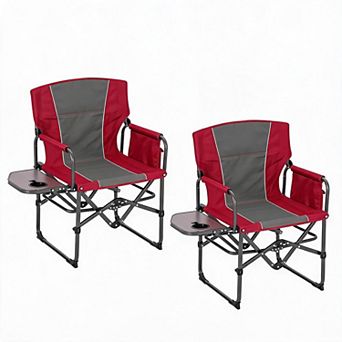 Portable Folding Camping Director Chair, Outdoor Lawn Chair with 400 lbs Capacity, for Camping