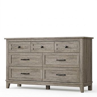 7 Drawer Dresser for Bedroom, 54" Wide Dresser with Storage Freestanding, Wooden Storage Chest
