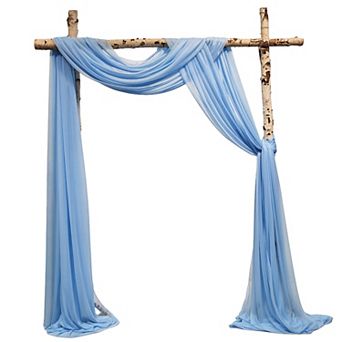 2.5x19.5ft Sheer Chiffon Drapery Fabric, Elegant 3-Panel Wedding Arch Swag for Indoor Outdoor