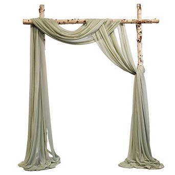 2.5x19.5ft Sheer Chiffon Drapery Fabric, Elegant 3-Panel Wedding Arch Swag for Indoor Outdoor