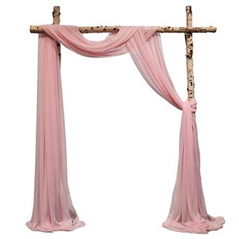 2.5x19.5ft Sheer Chiffon Drapery Fabric, Elegant 3-Panel Wedding Arch Swag for Indoor Outdoor