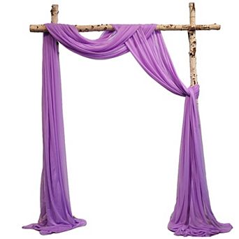 2.5x19.5ft Sheer Chiffon Drapery Fabric, Elegant 3-Panel Wedding Arch Swag for Indoor Outdoor