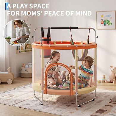 Trampoline for Kids, 400Lbs Capacity, Mini Toddler Trampoline with Safety Enclosure Net