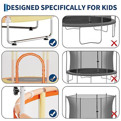 Trampoline for Kids, 400Lbs Capacity, Mini Toddler Trampoline with Safety Enclosure Net