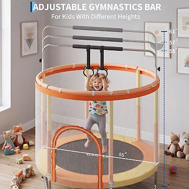 Trampoline for Kids, 400Lbs Capacity, Mini Toddler Trampoline with Safety Enclosure Net