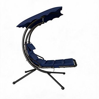 Comfortable Hanging Chaise Lounge Swing Chair for Patio, Outdoor Hammock Lounger for Garden, Porch
