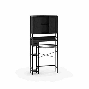 Over-The-Toilet Storage Cabinet with Toilet Paper Holder, Bathroom Organizer, Water-Resistant