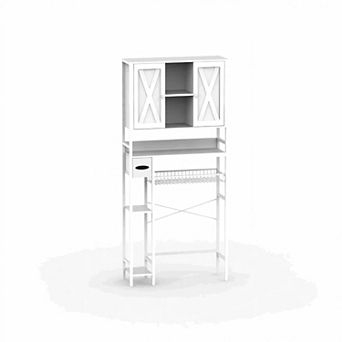 Over-The-Toilet Storage Cabinet with Toilet Paper Holder, Bathroom Organizer, Water-Resistant