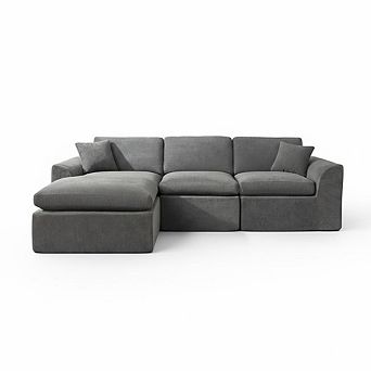 Cloud Sectional Sofa with Chaise, L-Shaped Modular Memory Foam Couch, No Assembly, for Living Room