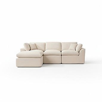 Cloud Sectional Sofa with Chaise, L-Shaped Modular Memory Foam Couch, No Assembly, for Living Room