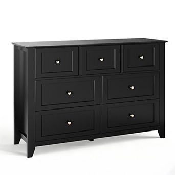 Dresser for Bedroom, 7-Drawer Dresser, 31.5" Tall Modern Wood Storage Chest with Deep Drawers