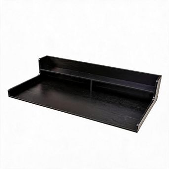 Heavy Duty Laundry Shelf Over Washer and Dryer, Wooden Organizer with 12" Edge Rails, Non-Slip Pads