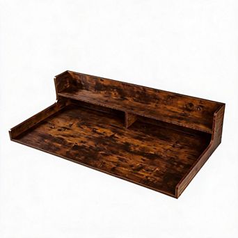 Heavy Duty Laundry Shelf Over Washer and Dryer, Wooden Organizer with 12" Edge Rails, Non-Slip Pads