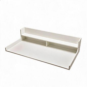 Heavy Duty Laundry Shelf Over Washer and Dryer, Wooden Organizer with 12" Edge Rails, Non-Slip Pads
