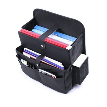 Universal Car Seat Organizer for Front/Back Seats A4 Folders Laptops Tablets Durable Leather Storage