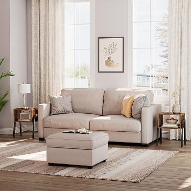 Set of 2 Stackable Nightstands End Tables with Open Storage for Bedroom Living Room