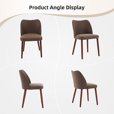 Dining Chairs Set of 2, Upholstered Accent Kitchen Chairs, Winged Backrest for Dining Room, Kitchen