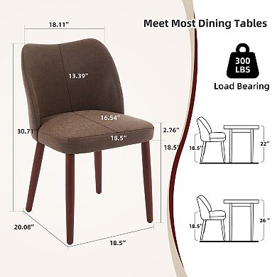 Dining Chairs Set of 2, Upholstered Accent Kitchen Chairs, Winged Backrest for Dining Room, Kitchen