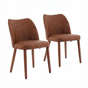 Dining Chairs Set of 2, Upholstered Accent Kitchen Chairs, Winged Backrest for Dining Room, Kitchen