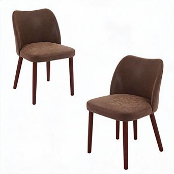 Dining Chairs Set of 2, Upholstered Accent Kitchen Chairs, Winged Backrest for Dining Room, Kitchen