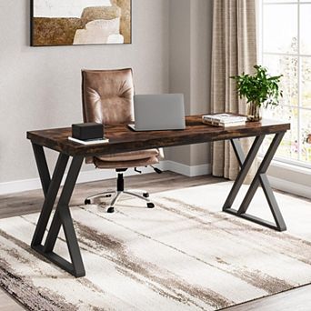 Writing Computer Desk 55 Inch Heavy Duty Z-Shaped Metal Leg Study Table