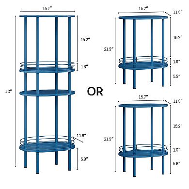 Small Modern 2-Tier Side Table With Storage Sturdy Multipurposeliving Room Bedroom