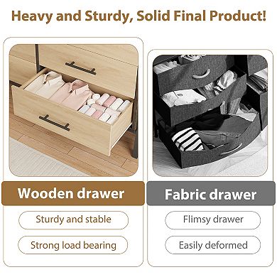 7-Drawer Dresser for Bedroom, Freestanding Wooden Storage Cabinet, Multi-Functional Organizer