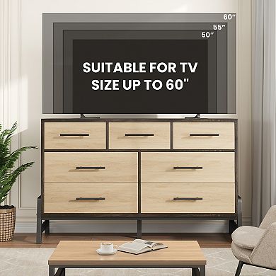 7-Drawer Dresser for Bedroom, Freestanding Wooden Storage Cabinet, Multi-Functional Organizer