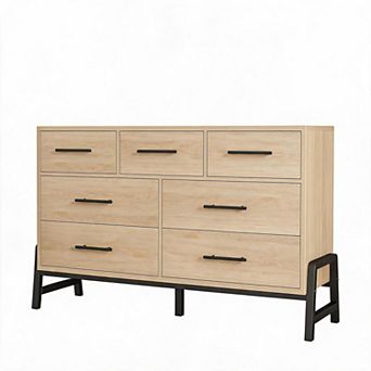 7-Drawer Dresser for Bedroom, Freestanding Wooden Storage Cabinet, Multi-Functional Organizer