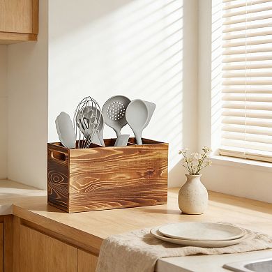 Kitchen Utensil Holder, Utensil Organizer with Handle, Cooking Utensil Caddy for Silverware