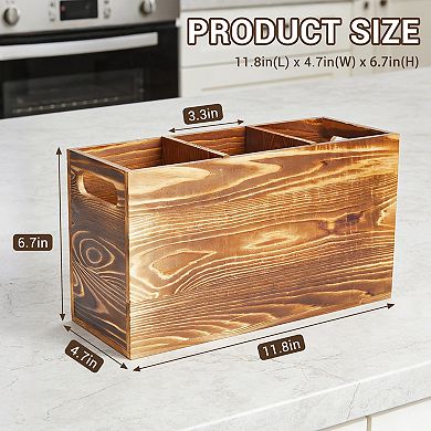 Kitchen Utensil Holder, Utensil Organizer with Handle, Cooking Utensil Caddy for Silverware