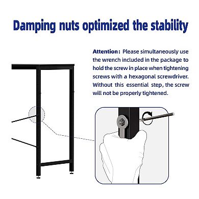 Small Computer Desk with Storage Bag Headphone Hook Home Office Study Writing Table