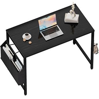 Small Computer Desk with Storage Bag Headphone Hook Home Office Study Writing Table