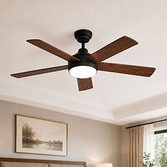 48 Inch Smart Indoor Control Ceiling Fan with Light and Remote DC Motor Quiet Fan by GRANDJOY