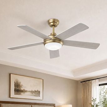 48 Inch Smart Indoor Control Ceiling Fan with Light and Remote DC Motor Quiet Fan by GRANDJOY