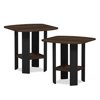 Furinno 2-Pack 20" x 20" x 20" Nightstand Modern Bedside Table with Shelf