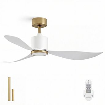 52 Inch Ceiling Fan with Light Remote Control Energy Efficient DC Motor 4CCT Dimmable by GRANDJOY