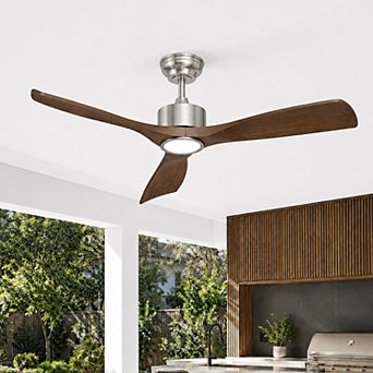 52 in Outdoor Ceiling Fan with Light and Remote, Weather-Proof Blades for Covered Patio Garage Porch