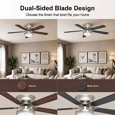 52 Inch Ceiling Fan with Light Remote Control Quiet DC Motor for Bedroom Living Room by GRANDJOY