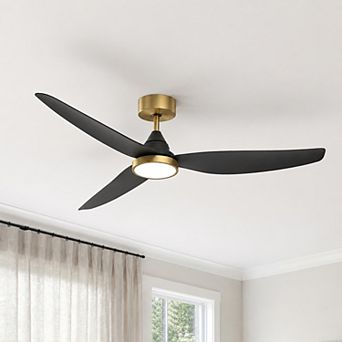54 Inch bedroom Ceiling Fan with Light and Remote Quiet Reversible DC Motor 3CCT Dimmable Memory LED