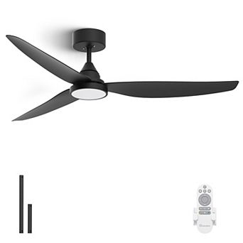 54 Inch Ceiling Fan with Light and Remote Energy Efficient Quiet DC Motor 3CCT Dimmable by GRANDJOY