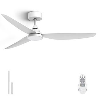 54 Inch Ceiling Fan with Light and Remote Energy Efficient Quiet DC Motor 3CCT Dimmable by GRANDJOY