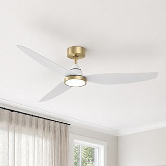 54 Inch bedroom Ceiling Fan with Light and Remote Quiet Reversible DC Motor 3CCT Dimmable Memory LED