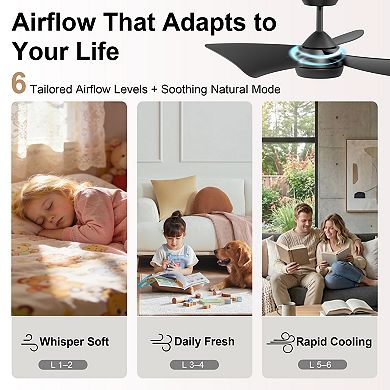 30 Inch Ceiling Fan with Light and Remote DC Motor 3CCT Dimmable Memory LED by GRANDJOY