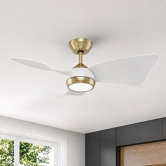 30 Inch Small Ceiling Fan with LED Light and Remote, Quiet Reversible DC Motor for Bedroom Kids Room