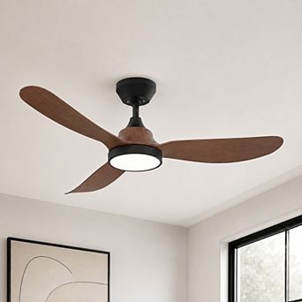 42 Inch Modern Ceiling Fan with Light and Remote, Quiet Reversible DC Motor for Bedroom Living Room